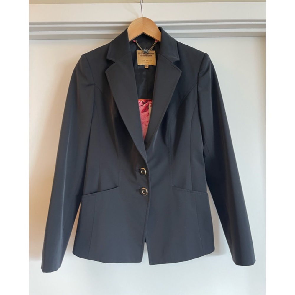 Ted Baker Black Blazer Jacket with Floral Lining